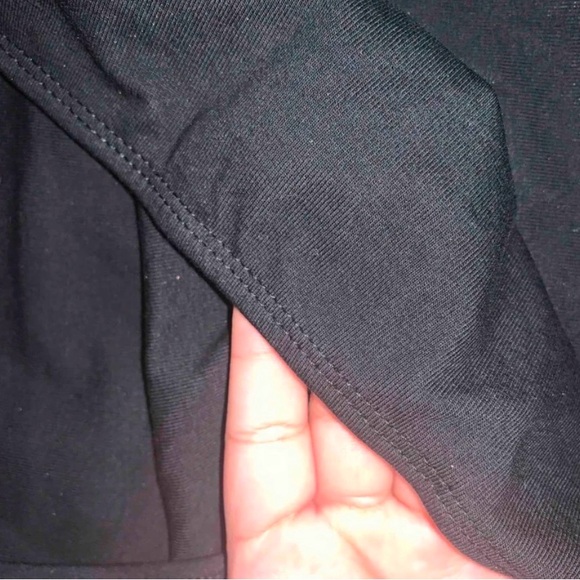 Black Off The Shoulder Long Sleeve Crop Top Fitted  Stretchy - Picture 8 of 8